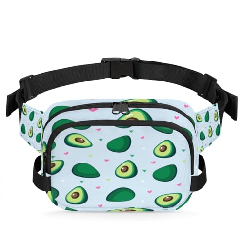 Gürteltasche mit niedlichem Avocado-Motiv für Damen, Herren, Mädchen, Jungen, Kinder, Avocado-Muster, Bauchtasche, Laufen, Sport, Wandern, Geldbörse, Gürteltasche, farbe, XL, Taschen-Organizer von TropicalLife