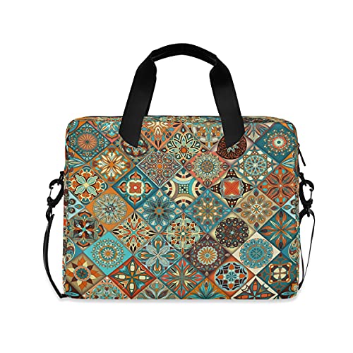 HaJie Laptoptasche 39,6 cm (15,6 Zoll) / 40,6 cm (16 Zoll), Retro-Mandala, Tribal-Blume, Computergehäuse, Handtasche, Handgriff, Aktentasche für Damen, Herren, Mädchen, Damen, Reisen von TropicalLife