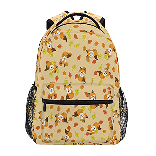 HaJie Rucksack Herbstblätter niedlicher Fuchs Reise Tagesrucksack große Kapazität Rucksack Casual Schule Buch Tasche Schultergurte Computer Laptop Tasche für Damen Herren Teenager Mädchen Jungen von TropicalLife