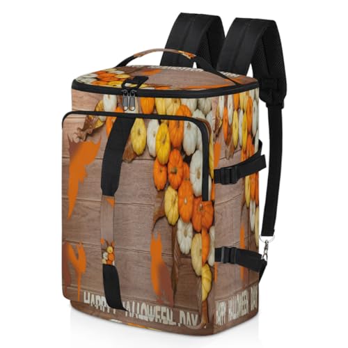 Halloween Kürbis Sport Duffel Rucksack für Männer Frauen, Kürbis Holz Wochenendtasche mit Schuhfach Tote Übernachtungstasche 47,5L für Sport Gym Reisen, farbe, 47.5L, Taschen-Organizer von TropicalLife