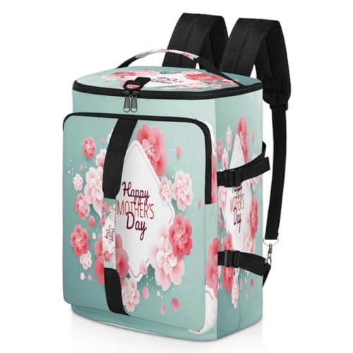 Happy Mother's Day Flower Sport Duffel Rucksack für Männer Frauen, Blume Wochenendtasche mit Schuhfach Tote Übernachtungstasche 47,5L für Sport Gym Reisen, farbe, 47.5L, Taschen-Organizer von TropicalLife