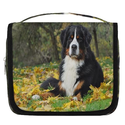 Herbst Hund Reise Kulturbeutel für Frauen Männer Niedliche Hund Waschbeutel Tasche Hängende Toilettenartikel Kosmetik Make-up Organizer, farbe, 4.7 L, Taschen-Organizer von TropicalLife