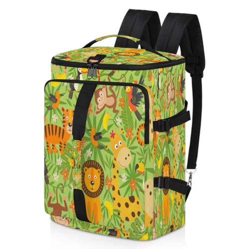 Jungle Animal Cute Sport Duffel Rucksack für Männer Frauen, Tier Wochenende Tasche mit Schuhfach Tote Übernachtung Tasche 47,5L für Sport Gym Reisen, farbe, 47.5L, Taschen-Organizer von TropicalLife