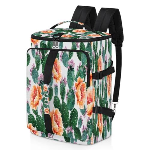 Kaktus Sommer Floral Sport Duffel Rucksack für Männer Frauen, tropischer Kaktus Wochenendtasche mit Schuhfach Tote Übernachtungstasche 47,5L für Sport Gym Reisen, farbe, 47.5L, Taschen-Organizer von TropicalLife