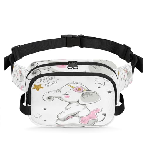 Kawaii Gürteltasche mit Elefantenmotiv für Damen, Herren, Mädchen, Jungen, Kinder, Elefanten-Bauchtasche, Laufen, Sport, Wandern, Geldbörse, Gürteltasche, farbe, XL, Taschen-Organizer von TropicalLife