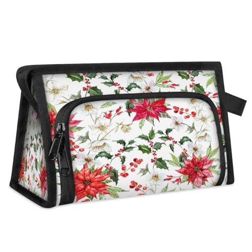Kulturbeutel mit Weihnachtsblumen, für Damen, Herren, Mädchen, Jungen, Weihnachten, multifunktional, Make-up-Tasche, Kosmetik-Organizer, Duschtasche, farbe, M, Taschen-Organizer von TropicalLife