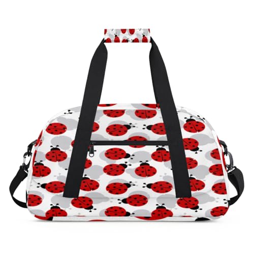 Ladybugs Sporttasche für Damen und Herren, Ladybug 24 l, Wochenend-Übernachtungstasche, Tragetasche, Reisetasche, Turnbeutel für Kinder, Mädchen, Jungen, farbe, (24L) UK, Taschen-Organizer von TropicalLife