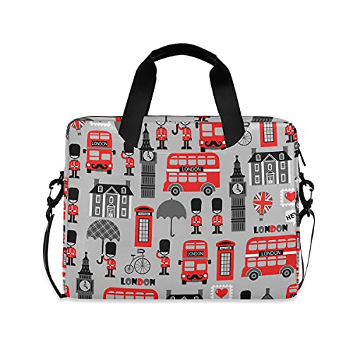 Laptop-Hülle mit London-Motiv Big Ben, Laptop-Ärmel, Aktentasche 33 35,6 cm (13 14 15,6 Zoll) mit Schultergurt für Damen, Herren, Mädchen, Jungen von TropicalLife