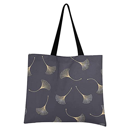 Livingsoft Retro Ginkgo Blätter Muster Canvas Tote Bag Shopper Tasche Wiederverwendbare Echofreundliche Lebensmitteltasche mit Reißverschlusstasche für Damen Herren Livingsoft Retro Ginkgo Blätter Muster Canvas Tote Bag Shopper Tasche Wiederverwendbare Echofreundliche Lebensmitteltasche mit Reißverschlusstasche für Damen Herren von TropicalLife