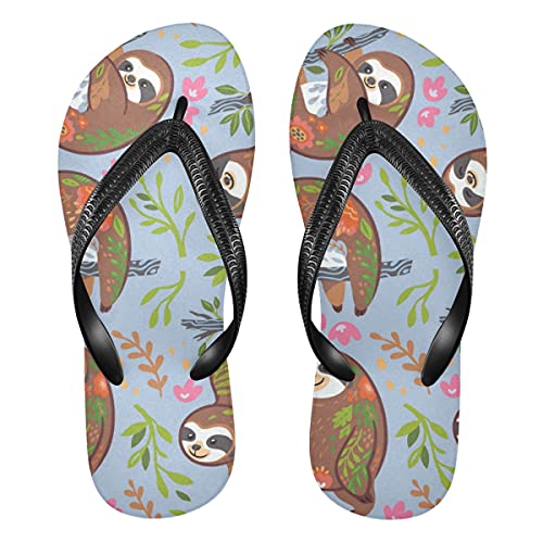 Lovely Faultier Blätter Zweig Damen Flip Flops Unisex Erwachsene Flip Flops Zehensteg Flip Flop Größe XS Sommer Sandale für Herren, - mehrfarbig - Größe: 33/34 EU von TropicalLife