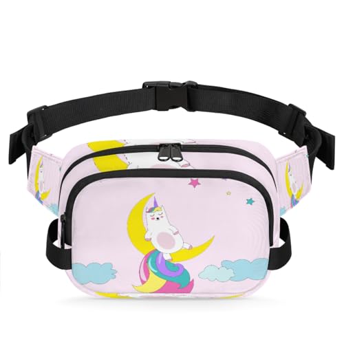 Lustige Gürteltasche mit Regenbogen-Einhorn, für Damen, Herren, Mädchen, Jungen, Kinder, niedliche Einhorn-Bauchtasche, Laufen, Sport, Wandern, Geldbörse, Gürteltasche, farbe, XL, Taschen-Organizer von TropicalLife