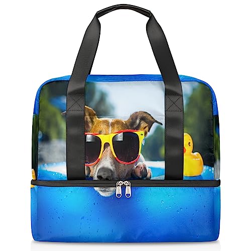 Lustige Reisetasche für Männer und Frauen, 21 l, für Hunde, Wochenendtasche, nass, getrennt, Sporttasche, Fitnessstudio, Reisen, Wochenendtasche, multi, 21L, Reisetasche von TropicalLife