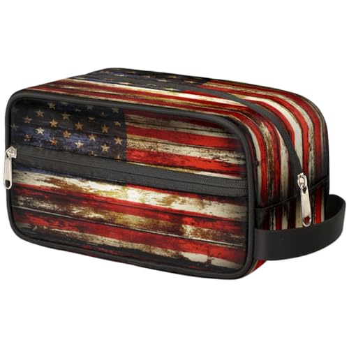 Make-up-Tasche mit amerikanischer Flagge, für Damen, Herren, Kinder, Mädchen, Jungen, Kulturbeutel, Kulturbeutel, Kosmetik-Organizer, Duschtasche, farbe, Einheitsgröße, Taschen-Organizer von TropicalLife