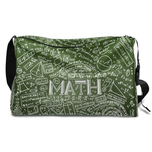 Math Formulas Leder Duffle Bag für Mann Frau Jungen Mädchen, Mathematik Physik Wochenende Übernachtung Sport Gym Bag Reisetasche Single Shoulder Crossbody Handtasche, farbe, 18.5L, Taschen-Organizer von TropicalLife