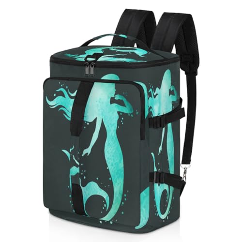 Meerjungfrau Wasserfarbe Sport Duffel Rucksack für Männer Frauen, Meerjungfrau Wochenendtasche mit Schuhfach Tote Übernachtungstasche 47,5L für Sport Gym Reisen, farbe, 47.5L, Taschen-Organizer von TropicalLife