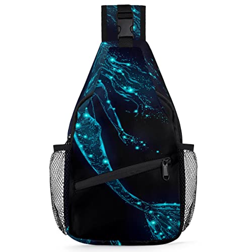 Meerjungfrauen-Rucksack für Herren und Damen, blau, Meerjungfrau, Mädchen, Umhängetasche, Brusttasche für Reisen, Wandern, lässiger Tagesrucksack, Rucksack, multi, 35,6 cm, Sling Rucksack von TropicalLife