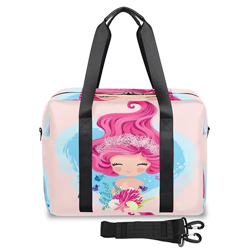 Meimaid Reisetasche für Damen und Herren, 32 l, für Reisen, Sport, Fitnessstudio, Rosa, farbe, 32 L, Taschen-Organizer von TropicalLife