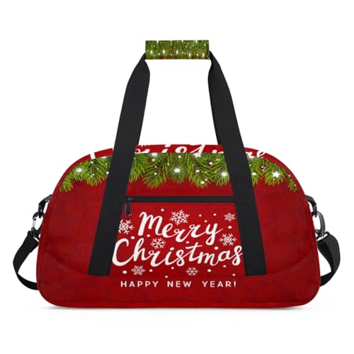 Merry Christmas Sporttasche für Damen und Herren, Weihnachtsdruck, 24 l, Wochenend-Übernachtungstasche, Tragetasche, Reisetasche, Turnbeutel für Kinder, Mädchen, Jungen, farbe, (24L) UK, von TropicalLife