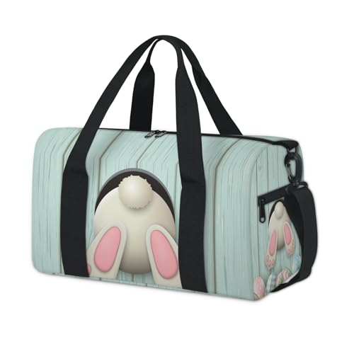 Niedliche Sporttasche mit Haseneier-Motiv für Ostern, Wochenende, Übernachtung, Reisetasche, für Kinder, Mädchen, Jungen, Damen, Herren von TropicalLife