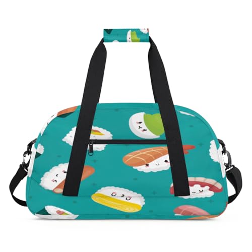 Niedliche Sushi-Sporttasche für Damen und Herren, lustige Sushi-24-Liter-Wochenend-Übernachtungstasche, Tragetasche, Reisetasche, Turnbeutel für Kinder, Mädchen, Jungen, farbe, (24L) UK, von TropicalLife