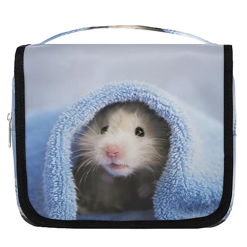 Niedliche Tiere Hamster Reise Kulturbeutel für Frauen Männer Hamster Waschbeutel Tasche Hängende Toilettenartikel Kosmetik Make-up Organizer, farbe, 4.7 L, Taschen-Organizer von TropicalLife