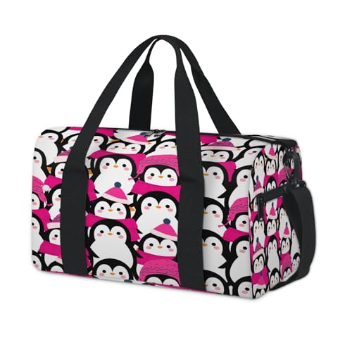 Niedliche Weihnachts-Sporttasche mit Penguine für Wochenende, Übernachtung, Reisetasche, Reisetasche, für Kinder, Mädchen, Jungen, Damen, Herren von TropicalLife