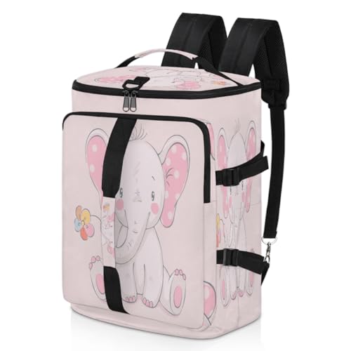 Niedlicher Elefant Sport Duffel Rucksack für Männer Frauen, Elefant Blume Wochenendtasche mit Schuhfach Tote Übernachtungstasche 47,5L für Sport Gym Reisen, farbe, 47.5L, Taschen-Organizer von TropicalLife