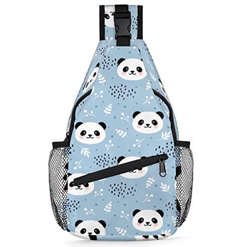 Niedlicher Panda-Tier-Rucksack für Herren und Damen, Panda, lustige Umhängetasche für Reisen, Wandern, lässiger Tagesrucksack, Rucksack, multi, 35,6 cm, Sling Rucksack von TropicalLife