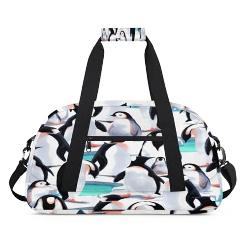 TropicalLife Niedlicher Pinguin-Sporttasche für Damen und Herren, Kawaii-Pinguin, 24 l, Wochenend-Übernachtungstasche, Tragetasche, Reisetasche, Turnbeutel Kinder, Mädchen, Jungen, farbe, (24L) UK, von TropicalLife