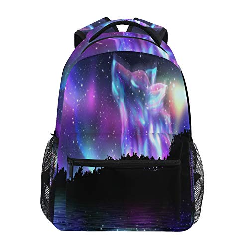 OOWOW Schulrucksack Fantasy Galaxy Wolf Daypack Leicht Wasserdicht College Laptop Rucksack Elementary School Schultertasche Groß Bookbag für Damen Herren Kinder Teenager von TropicalLife