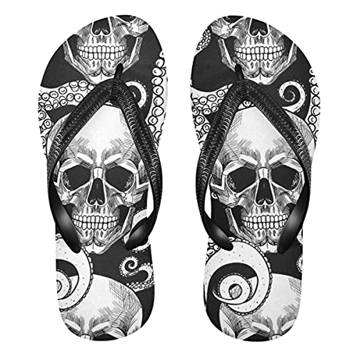 Oktopus Sugar Skull Muster Damen Flip Flops Unisex Erwachsene Flip Flops Zehensteg Flip Flop Größe XS Sommer Sandale für Herren, mehrfarbig, 38.5/41 EU von TropicalLife