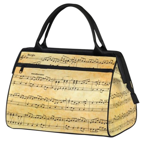 Old Music Sheet Travel Duffel Bag for Women Men 24L, Music Weekend Bag Sports Tote Gym Travel Weekender Bag, farbe, (24L) UK, Taschen-Organizer von TropicalLife