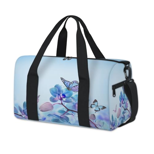 Orchideen Schmetterling Sport Seesack Schmetterling Wochenende Übernachtungstasche Tote Holdall Casual Travel Gym Seesack für Kinder Mädchen Jungen Damen Herren von TropicalLife