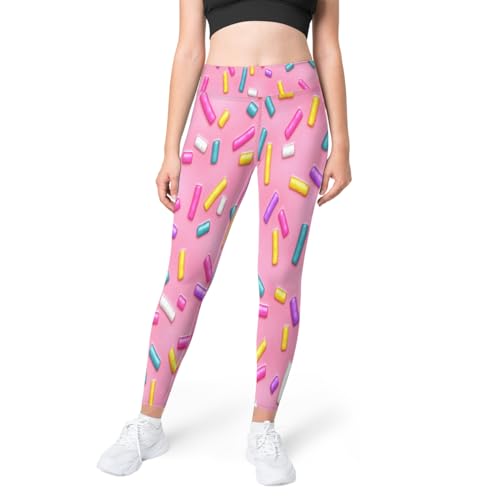 Pink Doughnut Candy Damen Lange Yogahose S Code Donut Hohe Taille Stretch Fitnesshose Damen Sport Gym Leggings Laufstrumpfhose, farbig, S Pink Doughnut Candy Damen Lange Yogahose S Code Donut Hohe Taille Stretch Fitnesshose Damen Sport Gym Leggings Laufstrumpfhose, farbig, S von TropicalLife