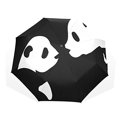 TropicalLife Regenschirm Tier Panda Muster Druck Winddicht 3 Falten Regenschirm für Damen Herren Mädchen Jungen Unisex Ultraleicht Outdoor Reise Kompakter Regenschirm, multi, Einheitsgröße von TropicalLife
