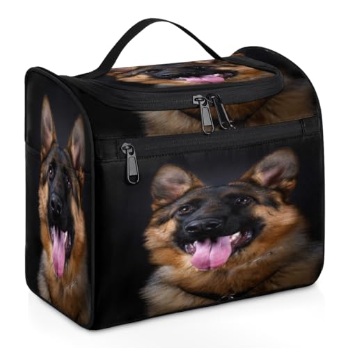 Reise-Make-up-Tasche für Hunde, Männer, Mädchen, Jungen, Hund, Deutscher Schäferhund, 11,2 l, Kulturbeutel, Kulturbeutel, Hängende Toilettenartikel, Kosmetik-Organizer, Duschtasche, farbe, 11.2L, von TropicalLife