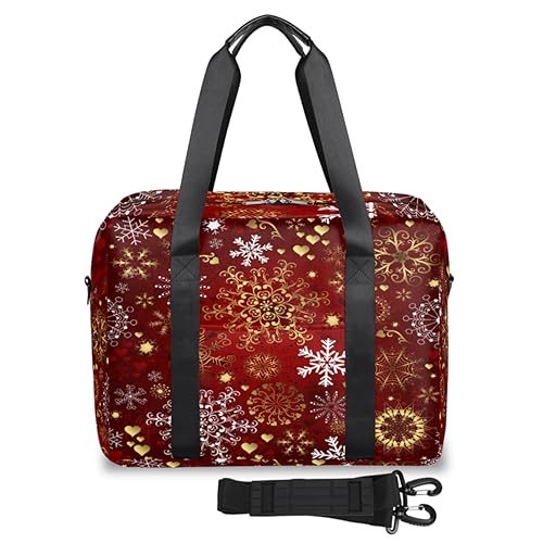 Reisetasche für Weihnachten, Urlaub, Winter, Schneeflocke, für Damen und Herren, Weihnachten, Wochenende, Übernachtungstasche, 32 l, große Kabine, Reisetasche für Reisen, Sport, Fitnessstudio, farbe, von TropicalLife