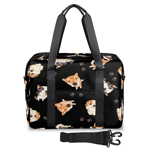 Reisetasche mit Hundemuster für Damen und Herren, für Wochenende, Übernachtungstasche, 32 l, große Tragetasche für Reisen, Sport, Fitnessstudio, farbe, 32 L, Taschen-Organizer von TropicalLife