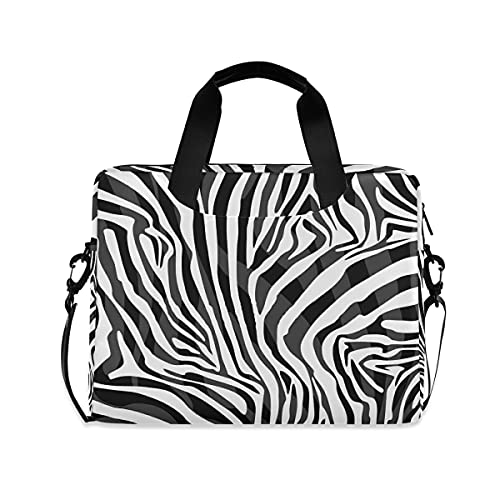 Retro Tier Zebra Print Laptop Tasche Computer Tasche 15,6 Zoll Reise Aktentasche mit Schultergurt für Männer Frauen von TropicalLife