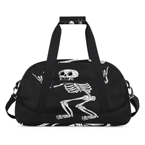 Rock Skelett Sporttasche für Damen und Herren, lustiges Skelett, 24 l, Wochenend-Übernachtungstasche, Tragetasche, Reisetasche, Turnbeutel für Kinder, Mädchen, Jungen, farbe, (24L) UK, von TropicalLife