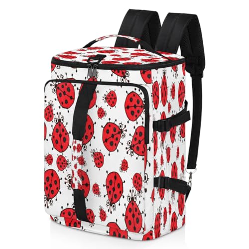 Roter Ladybug Lustiger Sport Duffel Rucksack für Männer Frauen Ladybug Wochenendtasche mit Schuhfach Tote Übernachtungstasche 47,5L für Sport Gym Reisen, farbe, 47.5L, Taschen-Organizer von TropicalLife