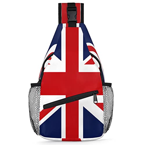 Rucksack mit UK-Flagge, für Herren und Damen, britische Flagge, Umhängetasche, Brusttasche für Reisen, Wandern, lässiger Tagesrucksack, Rucksack, multi, 35,6 cm, Sling Rucksack von TropicalLife