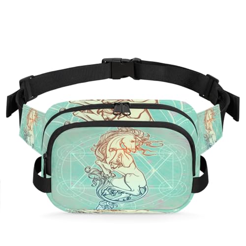 Sacred Einhorn-Gürteltasche für Damen, Herren, Mädchen, Jungen, Kinder, Einhorn-Pferd, Bauchtasche, Laufen, Sport, Wandern, Geldbörse, Gürteltasche, farbe, XL, Taschen-Organizer von TropicalLife