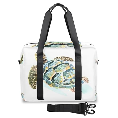 Sea Animal Turtle Travel Duffel Bags for Women Men Turtle Print Weekend Overnight Bag 32L Large Cabin Holdall Tote Bag for Travel Sports Gym, farbe, 32 L, Taschen-Organizer von TropicalLife