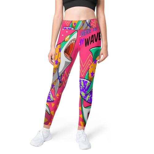 Shark Cartoon Damen Lange Yogahose S-Code Hai-Druck Hohe Taille Stretch Fitnesshose Damen Sport Gym Leggings Laufstrumpfhose, farbig, M Shark Cartoon Damen Lange Yogahose S-Code Hai-Druck Hohe Taille Stretch Fitnesshose Damen Sport Gym Leggings Laufstrumpfhose, farbig, M von TropicalLife
