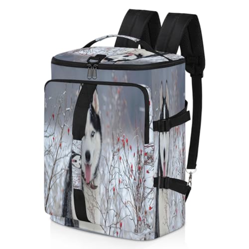 Sibirische Husky Hunde Sport Duffel Rucksack für Männer Frauen, Hund Wochenende Tasche mit Schuhfach Tote Übernachtung Tasche 47,5L für Sport Gym Reisen, farbe, 47.5L, Taschen-Organizer von TropicalLife