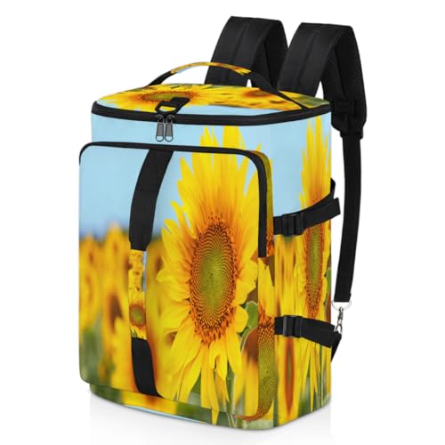 Sommer Sonnenblumen Sport Duffel Rucksack für Männer Frauen, Sonnenblumen Floral Wochenendtasche mit Schuhfach Tote Übernachtungstasche 47,5L für Sport Gym Reisen, farbe, 47.5L, Taschen-Organizer von TropicalLife