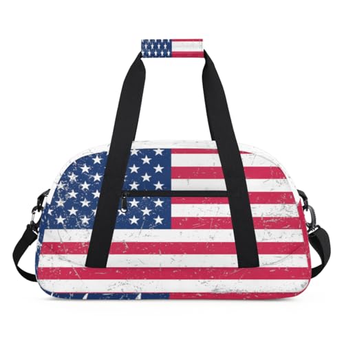 Sport-Seesack mit alter Amerika-Flagge für Damen und Herren, 24 l, Wochenend-Übernachtungstasche, Tragetasche, Reisetasche, Turnbeutel für Kinder, Mädchen, Jungen, farbe, (24L) UK, Taschen-Organizer von TropicalLife