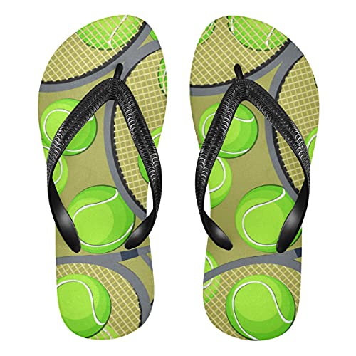 Sport Tennisball Schläger Damen Flip Flops Unisex Erwachsene Flip Flops Zehensteg Flip Flop Größe XS Sommer Sandale für Herren, mehrfarbig, 38.5/41 EU von TropicalLife