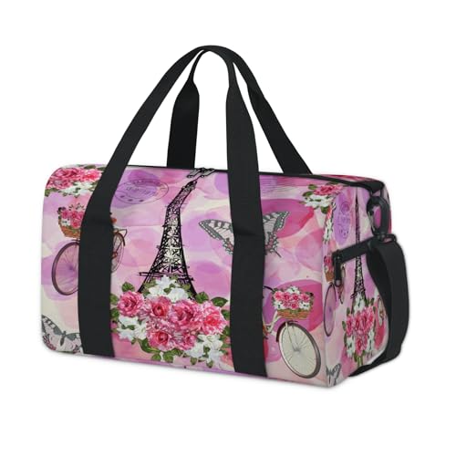 Sporttasche, Motiv: Paris Eiffelturm, für Kinder, Mädchen, Jungen, Damen, Herren von TropicalLife
